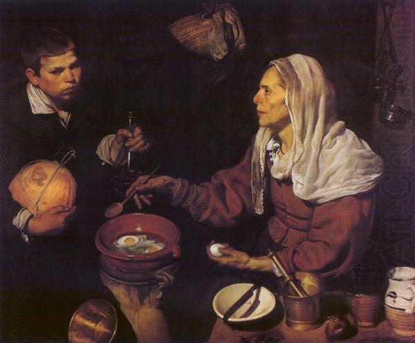 VELAZQUEZ, Diego Rodriguez de Silva y Old Woman Poaching Eggs et china oil painting image
